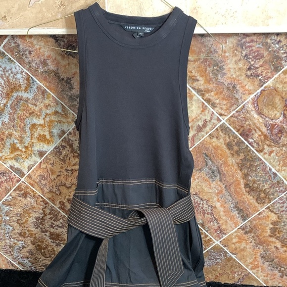 Women’s Black Veronica Beard Austyn Belted Midi Dress Size Medium - Picture 9 of 16